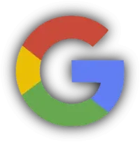 Google logo with colorful elements on black background
